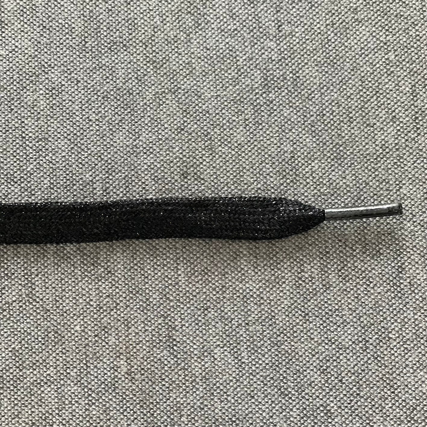 Platte Veters 8mm 'Zwart/Glitter'