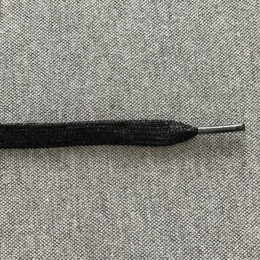 Platte Veters 8mm 'Zwart/Glitter'