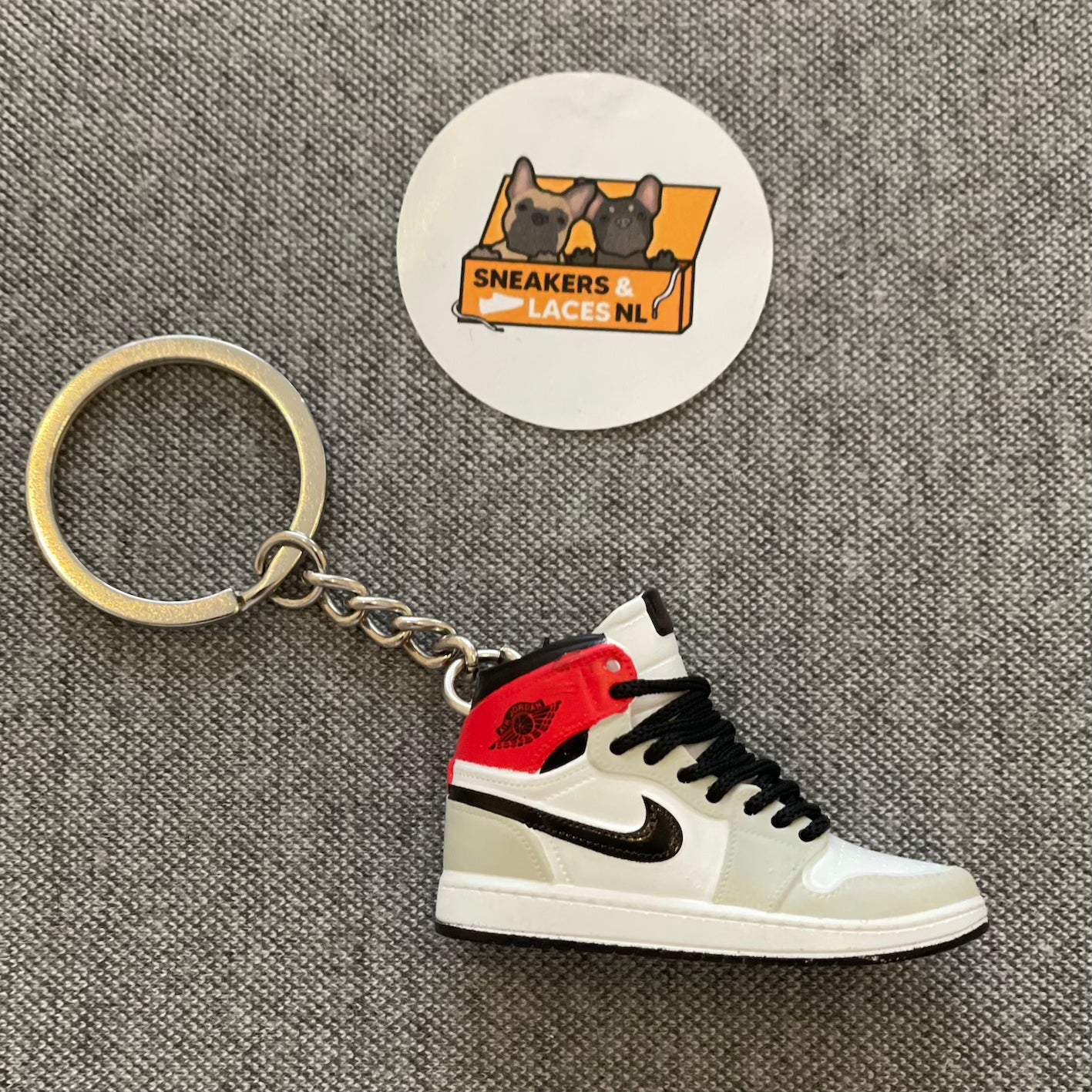 Air Jordan 1 Retro High Light Smoke Grey Mini Sneaker Keychain