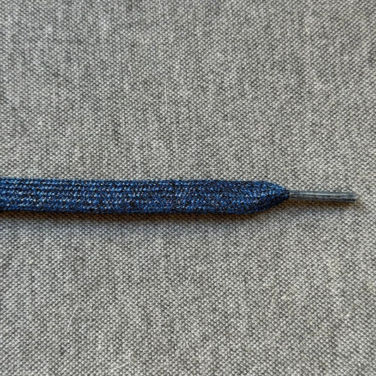 Platte Veters 8mm 'Donker Blauw/Glitter'