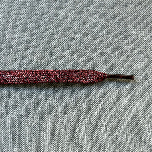 Platte Veters 8mm 'Donker Rood/Glitter'