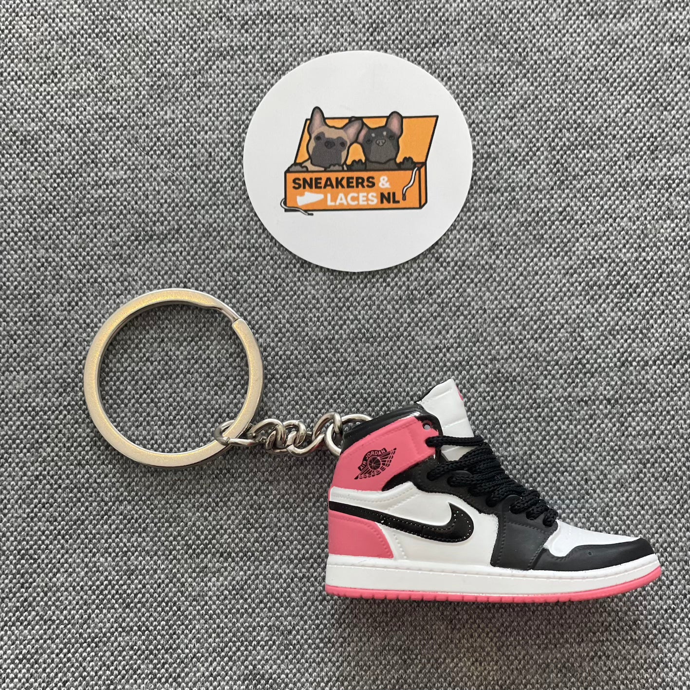 Air Jordan 1 Retro High 'Black/White/Light Pink' - Mini Sneaker Sleutelhanger