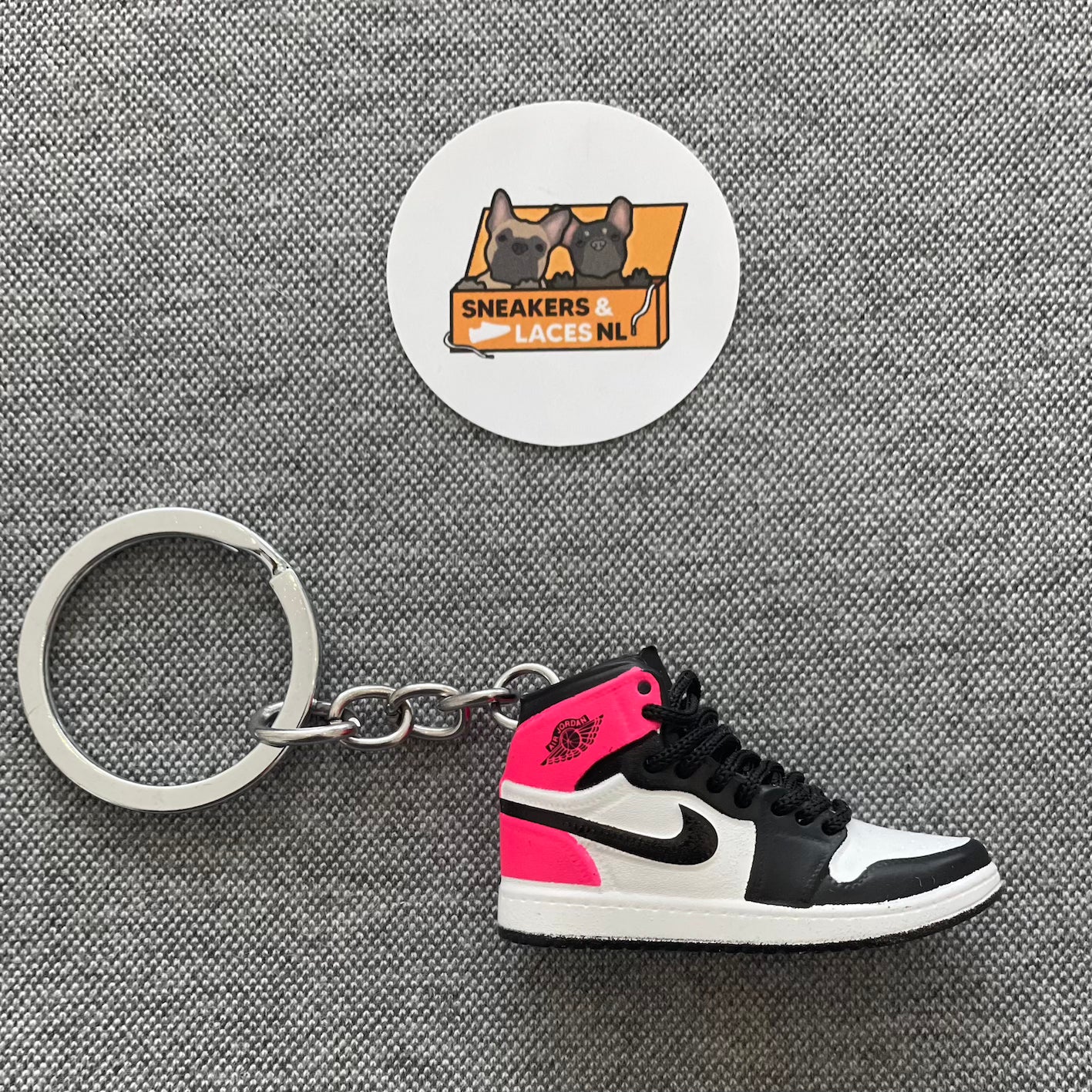 Air Jordan 1 Retro High 'Black/White/Pink' - Mini Sneaker Sleutelhanger