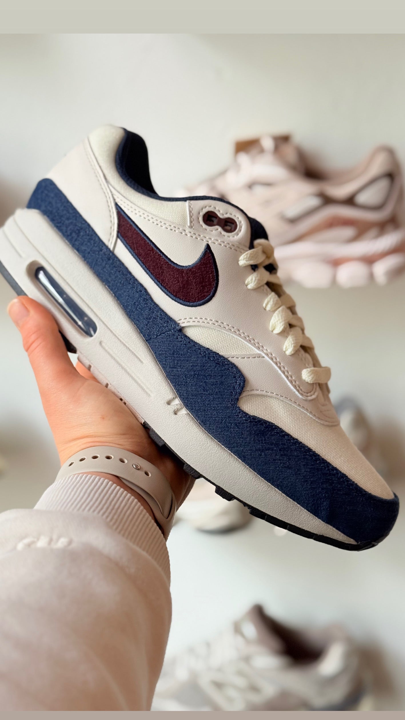 Nike Air Max 1 'Coconut Milk Burgundy Crush Navy ('Notebook Doodle')