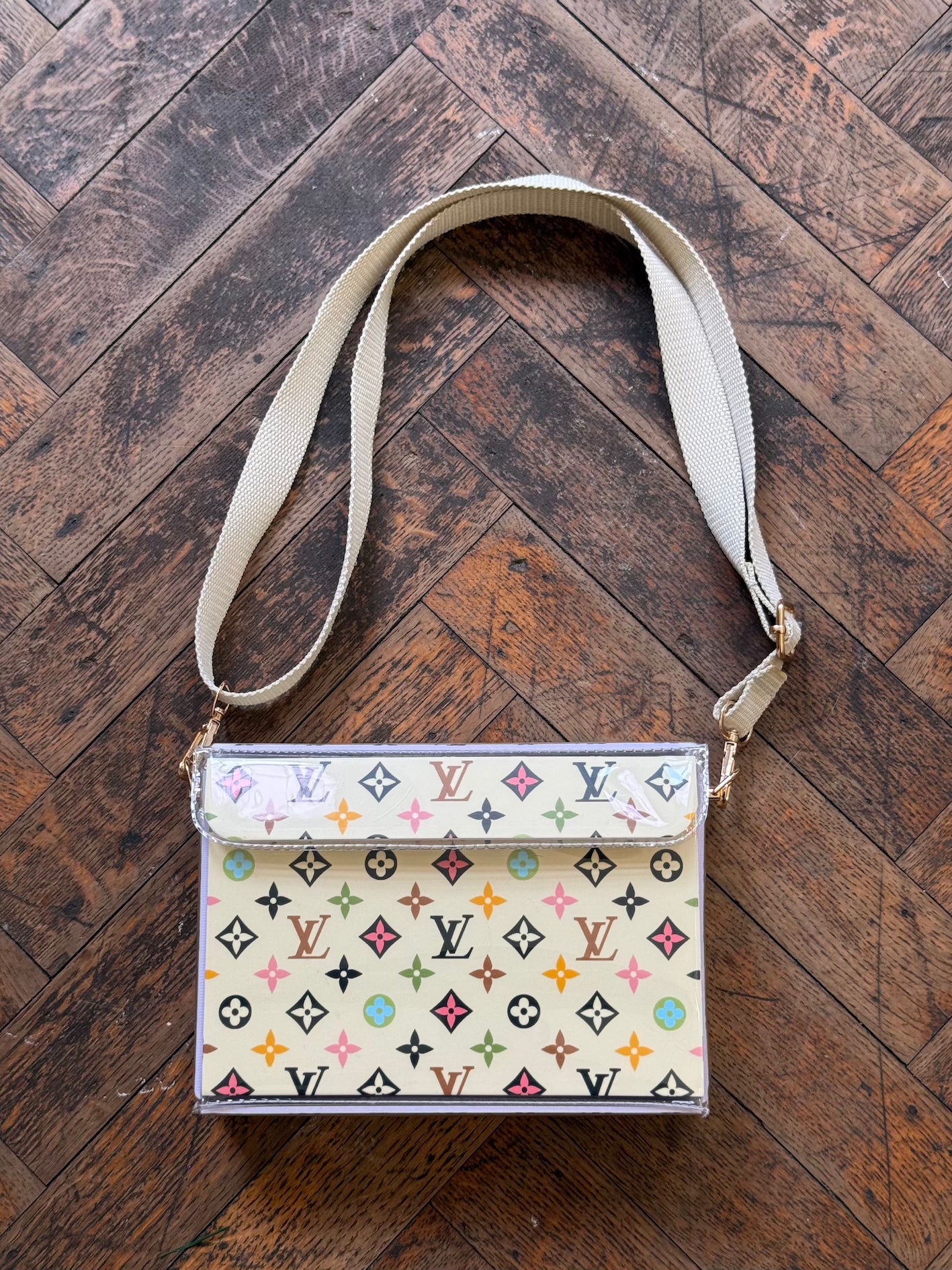 Custom Designer Bag - Louis Vuitton Beige Multi-Color