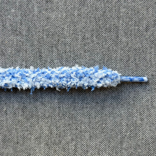 Fluffy Veters 10mm 'Licht Blauw/Donker Blauw'