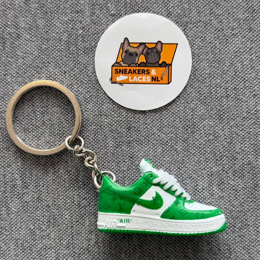 Nike Air Force 1 Low 'x Louis Vuitton 'White Green' - Mini Sneaker Sleutelhanger