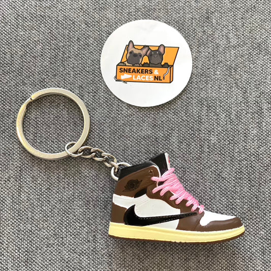 Air Jordan 1 Retro High 'Travis Scott Mocha Pink Laces' - Mini Sneaker Sleutelhanger