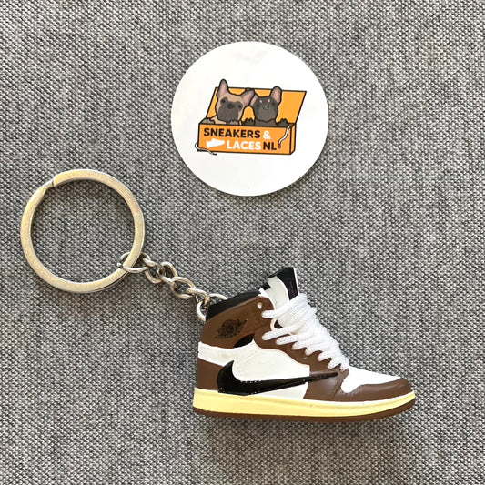 Air Jordan 1 Retro High 'Travis Scott Mocha White Laces' - Mini Sneaker Sleutelhanger