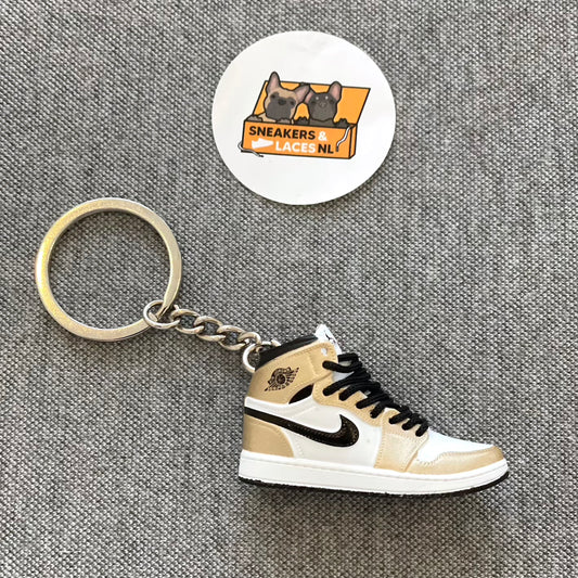 Air Jordan 1 Retro High 'Metallic Gold/White/Black' - Mini Sneaker Sleutelhanger