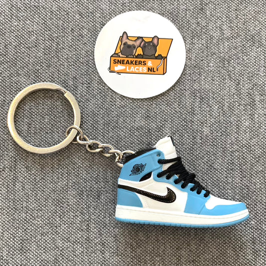 Air Jordan 1 Retro High 'Black/White/University Blue' - Mini Sneaker Sleutelhanger