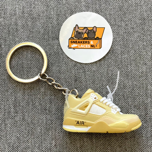 Air Jordan 4 Retro x Off White 'Sail' - Mini Sneaker Sleutelhanger