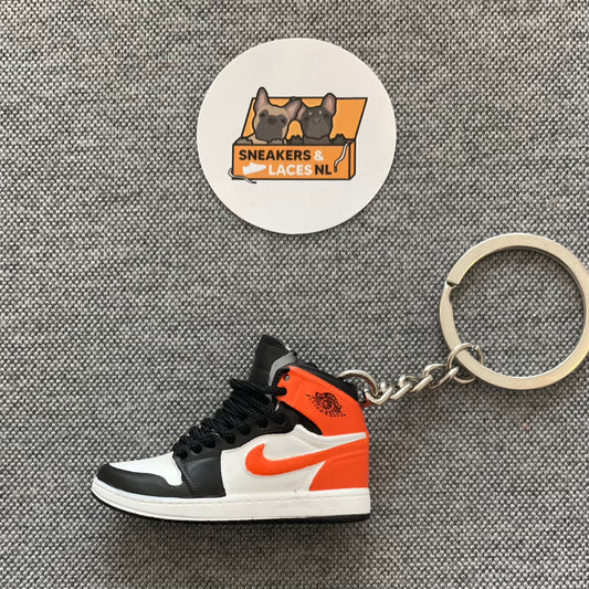 Air Jordan 1 Retro High 'Black/White/Orange' - Mini Sneaker Sleutelhanger