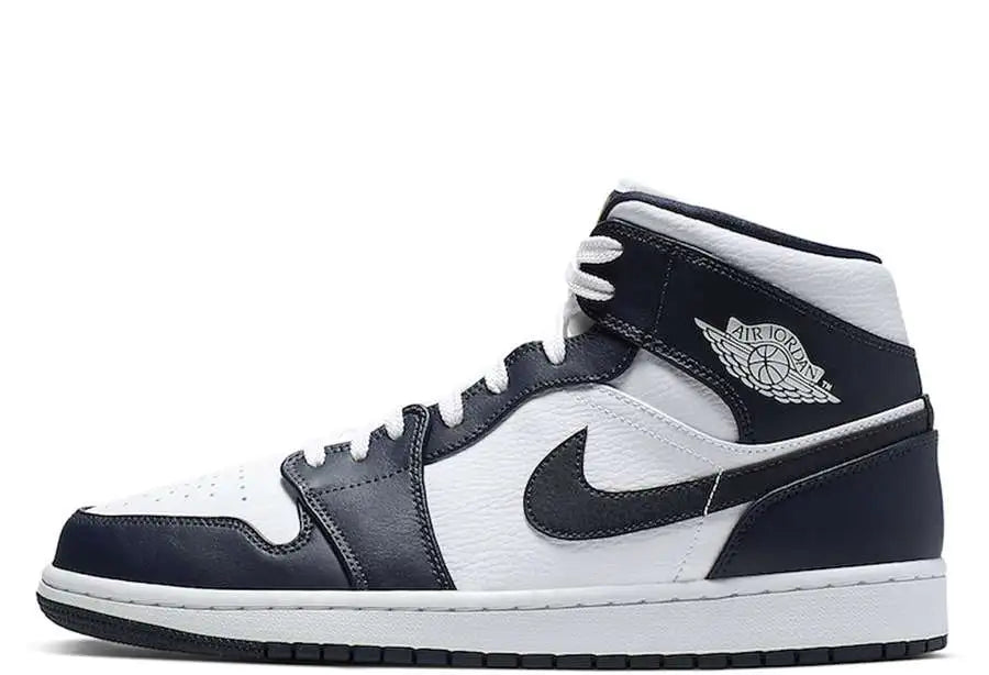 Air Jordan 1 Mid 'White Metallic Gold Obsidian'