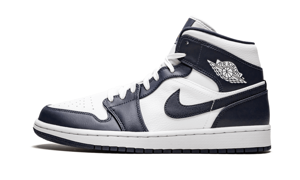 Air Jordan 1 Mid 'White Metallic Gold Obsidian'