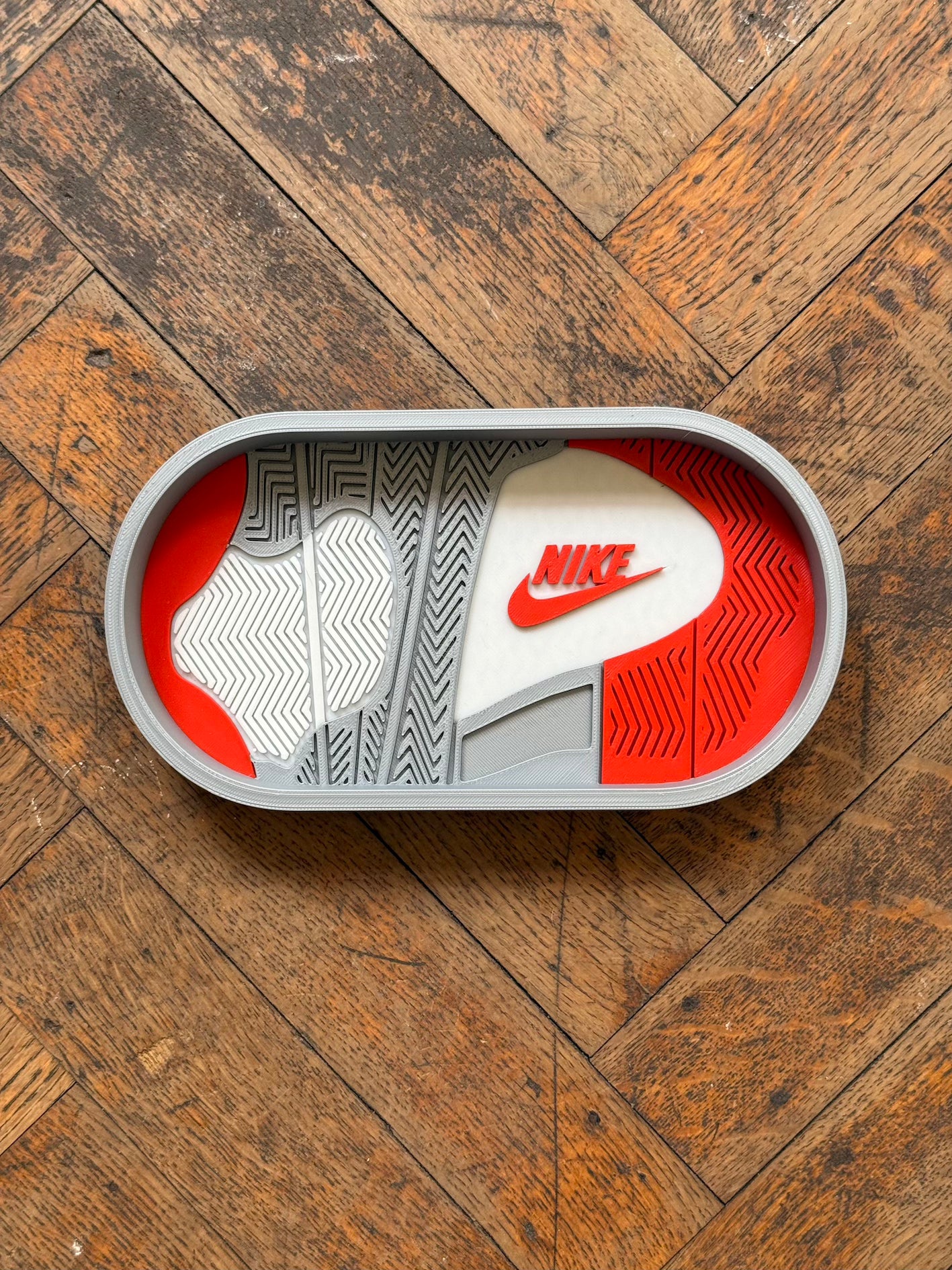 Jordan 4 Bred Sole Tray - Sneaker Inspired Organizer