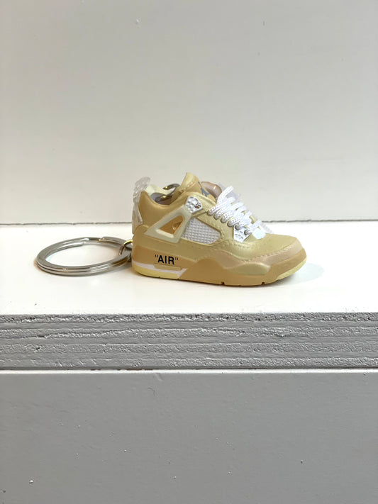 Air Jordan 4 Retro x Off White 'Sail' - Mini Sneaker Sleutelhanger